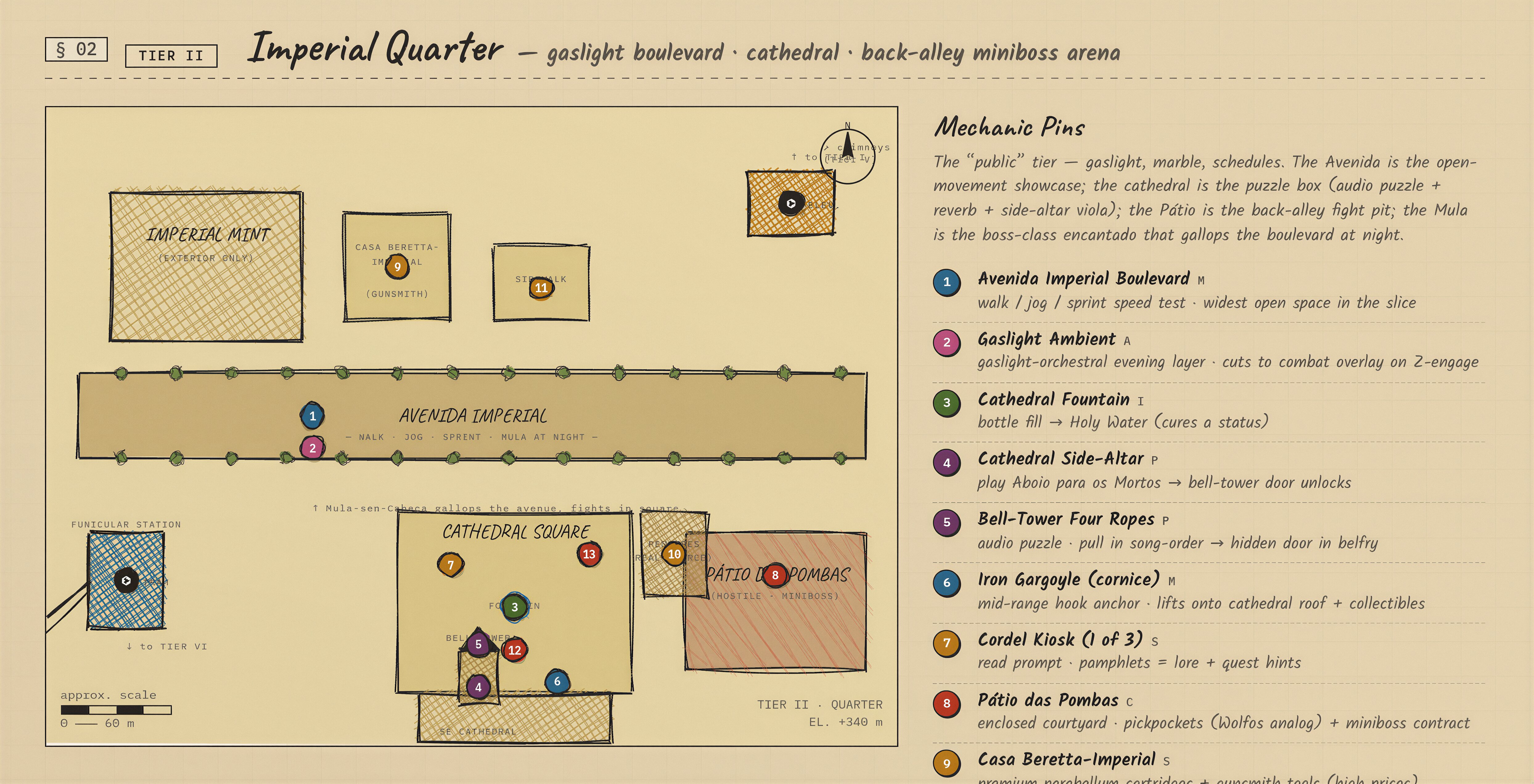 Hand-drawn level layout for an early Project Viola dungeon